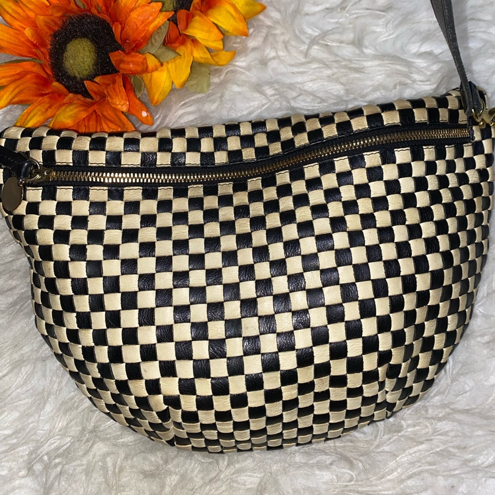 Clare V Black and Cream Checkered Crossbody Belt Bag - Picture 11 of 11